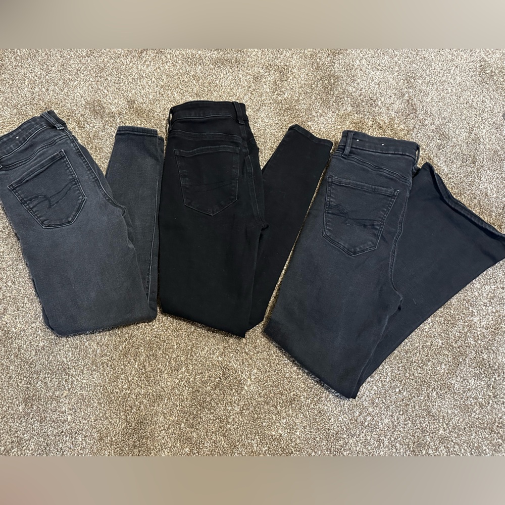 American Eagle Outfitters Black Denim Jeans 3 pair bundle!